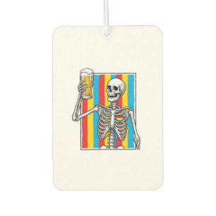 Skeleton Beer Rainbow Vintage Engraving Shirt_1 Car Air Freshener