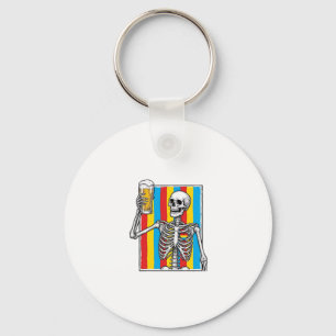 Skeleton Beer Rainbow Vintage Engraving Shirt_1 Key Ring