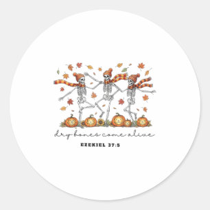 Skeleton Bible Verse Dry Bones Come Alive Christia Classic Round Sticker