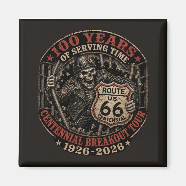 Skeleton Biker Garage Collectable Magnet (Front)
