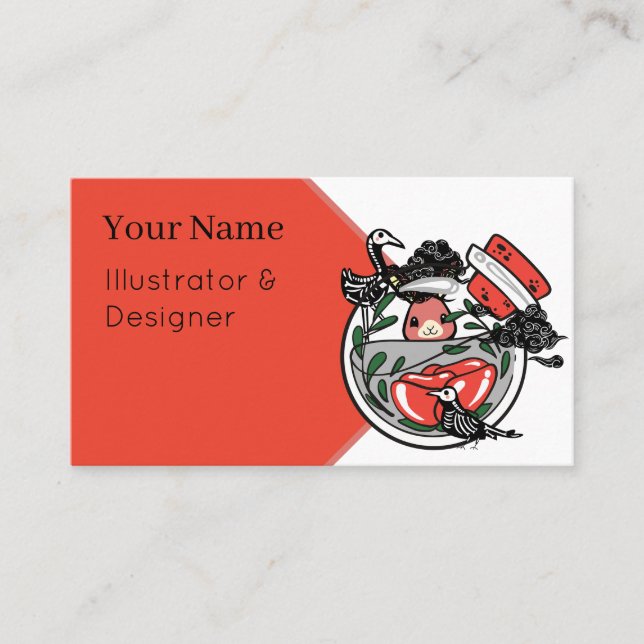 Skeleton Birds & Magic Bunny Potion Business Card (Front)