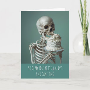 Skeleton Birthday Cake Happy Birthday Card