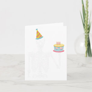 Skeleton Birthday Party Lazy Halloween Costume Fun Card