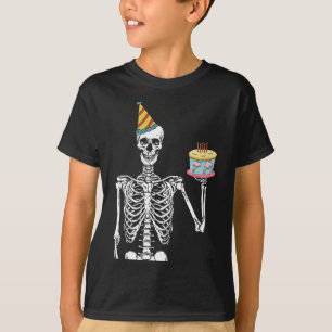 Skeleton Birthday Party Lazy Halloween Costume Fun T-Shirt