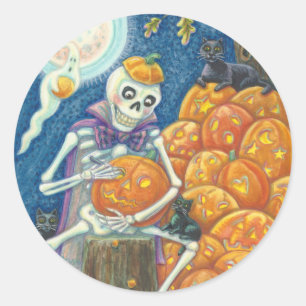 SKELETON, BLACK CATS CARVING JACKS, STICKERS SHEET