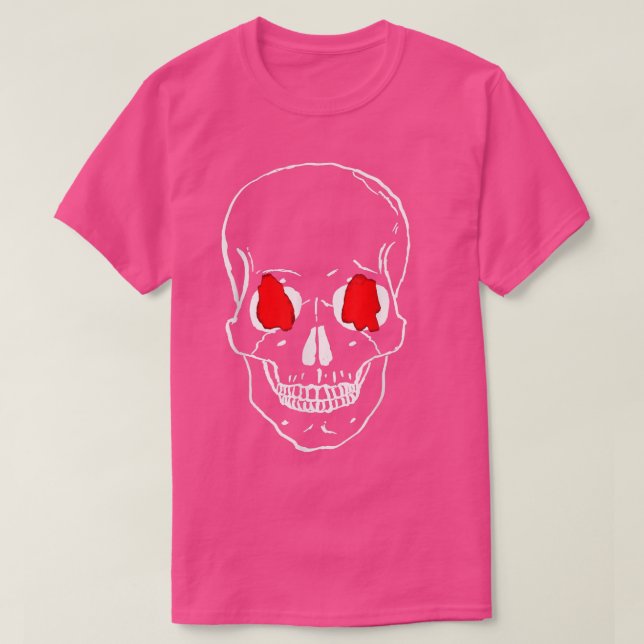 Skeleton Black Red Designer  T-Shirt (Design Front)