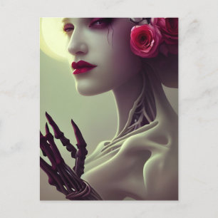 Skeleton Bone Woman Postcard