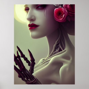 Skeleton Bone Woman Poster