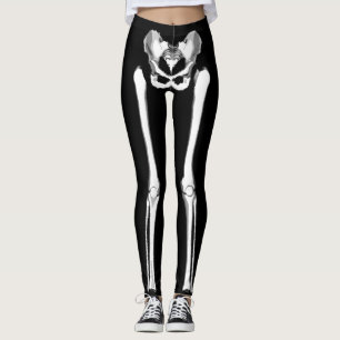Skeleton Bones Black Halloween Leggings