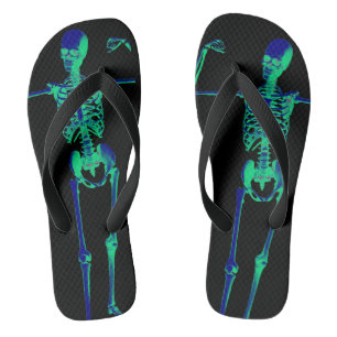 Skeleton bones flip flops