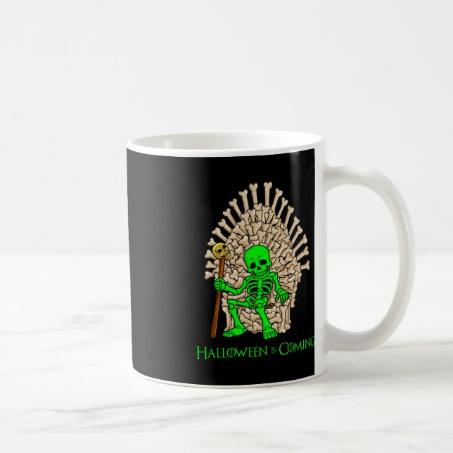 Skeleton Bones Throne Halloween  Coffee Mug (Right)