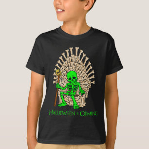 Skeleton Bones Throne Halloween  T-Shirt