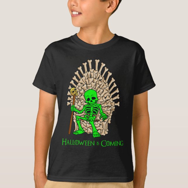 Skeleton Bones Throne Halloween  T-Shirt (Front)