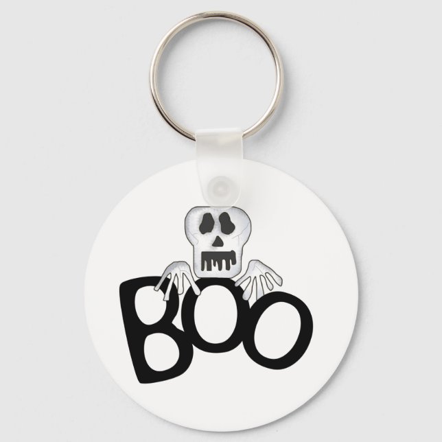 Skeleton Boo Tshirts and Gifts Key Ring (Front)
