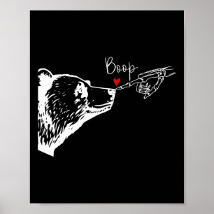 Skeleton Boop Bear Funny Halloween Girl Men Women Poster