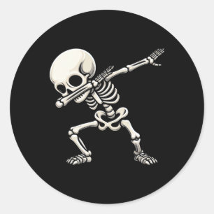 Skeleton Boys Kids Men Funny Halloween  Classic Round Sticker