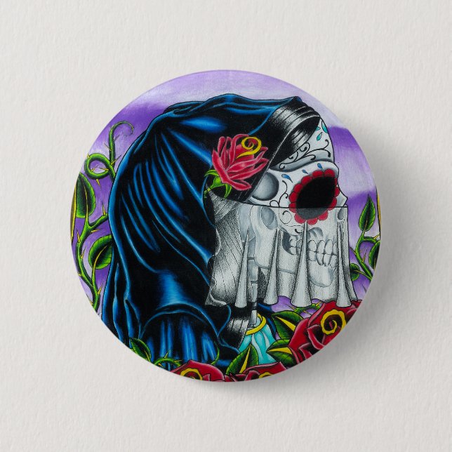 Skeleton Bride 6 Cm Round Badge (Front)