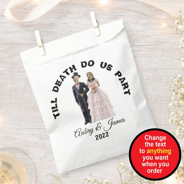 Skeleton Bride and Groom Halloween Wedding Favour Bags (Creator Uploaded)
