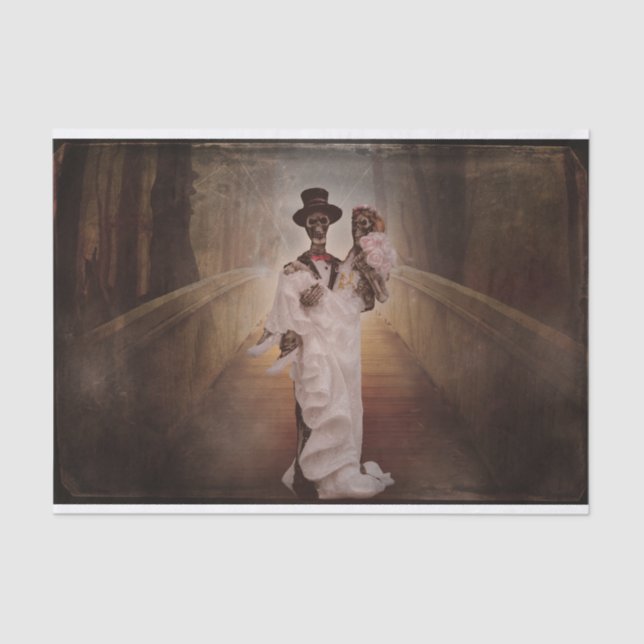 skeleton bride and groom tissue paper (Front)