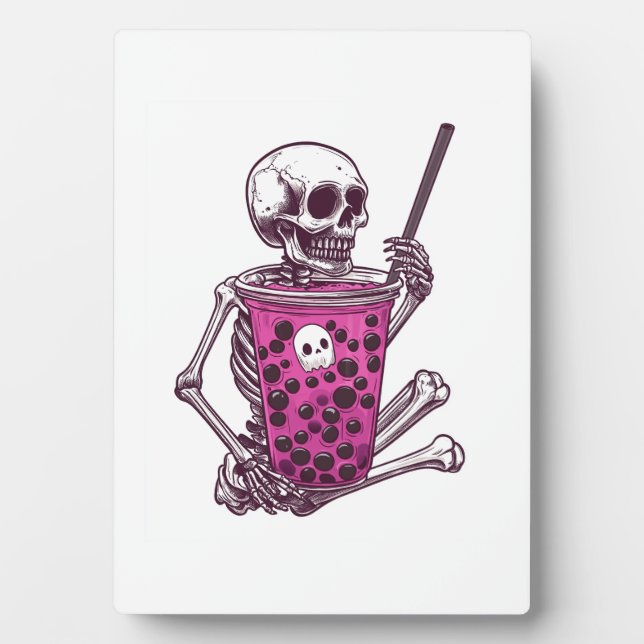  Skeleton Bubble Tea Plaque (Front)