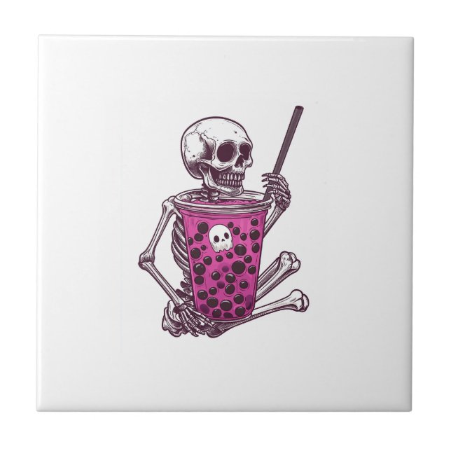  Skeleton Bubble Tea Tile (Front)