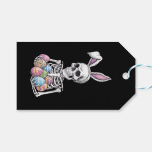 Skeleton Bunny Holding Easter Eggs Funny Rabbit Gift Tags