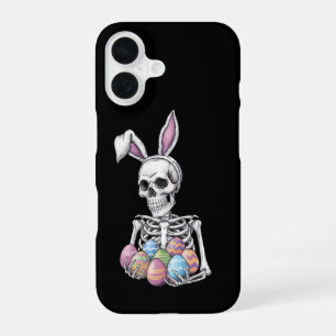 Skeleton Bunny Holding Easter Eggs Funny Rabbit iPhone 16 Case