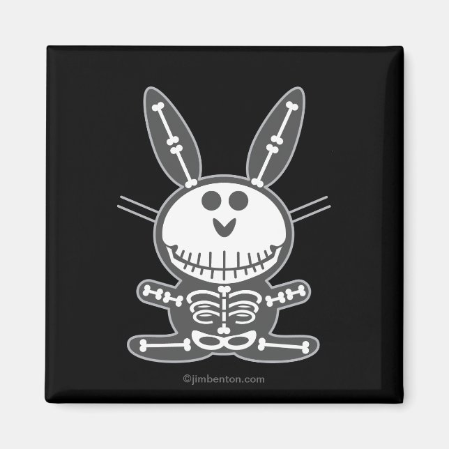 Skeleton Bunny Magnet (Front)