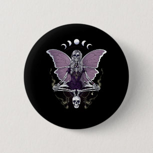 Skeleton Butterfly Goth 6 Cm Round Badge