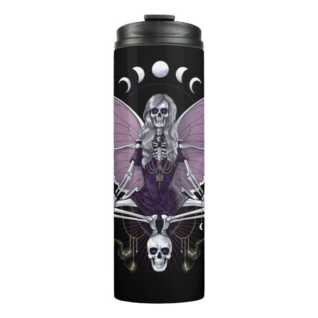 Skeleton Butterfly Goth Thermal Tumbler (Front)