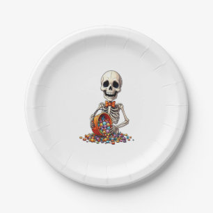 Skeleton Candy Bowl Halloween Paper Plate