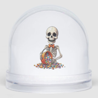 Skeleton Candy Bowl Halloween Snowglobe