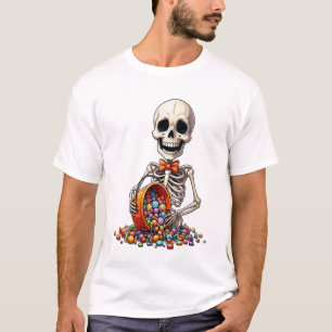 Skeleton Candy Bowl Halloween T-Shirt