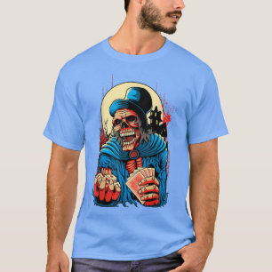 Skeleton Card Dice Player - Funny Gambler Casino P T-Shirt