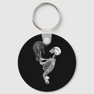 Skeleton Cat Art For Men Women Feline Costume Hall Key Ring