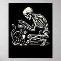 Skeleton Cat Art For Men Women Feline Costume Hall