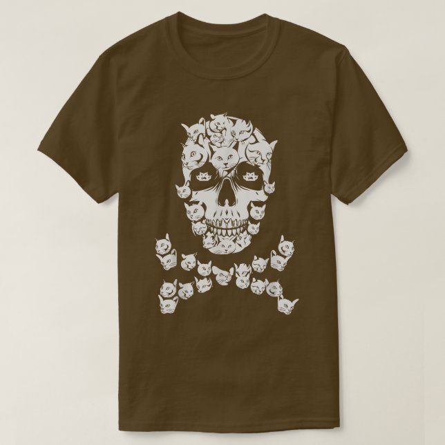 Skeleton Cat Halloween 2021 Funny Gift  T-Shirt (Design Front)