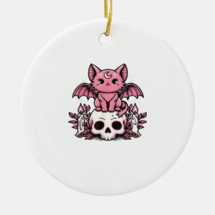 Skeleton Cat Halloween Essential T-Shirt Ceramic Tree Decoration