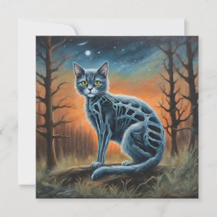 Skeleton Cat  Invitation