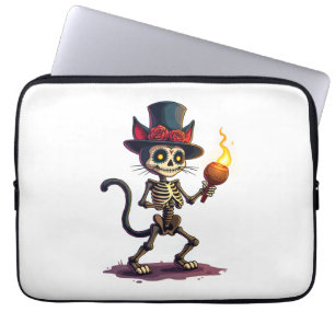 Skeleton Cat Jamboree Laptop Sleeve