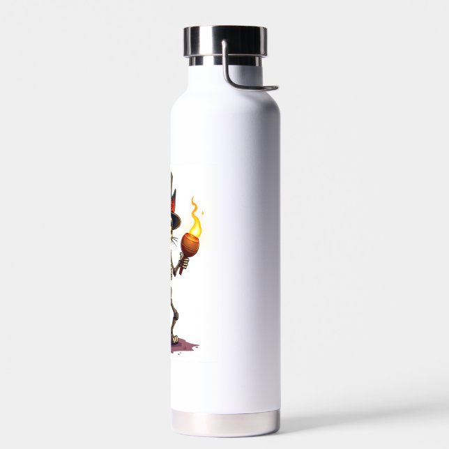 Skeleton Cat Jamboree Water Bottle (Left)