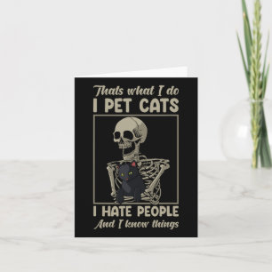 Skeleton Cat Kitten Lover Grumpy Skull Kitty Pet O Card