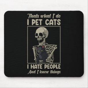 Skeleton Cat Kitten Lover Grumpy Skull Kitty Pet O Mouse Pad