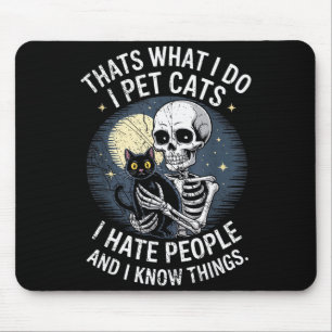 Skeleton Cat Kitten Lover Skull Kitty Pet Owner  Mouse Pad