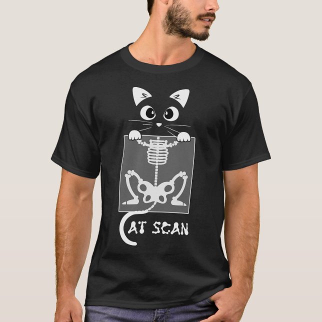Skeleton Cat Scan Ct Scaning Funny X Ray Pun Meme  T-Shirt (Front)