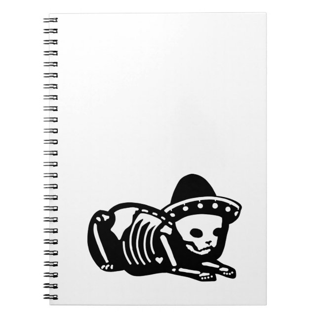 Skeleton Cat Siesta Spiral Notebook (Front)