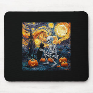 Skeleton Cat Skull Goth Halloween Men Women Kids C Mouse Pad