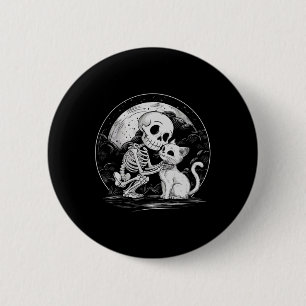 Skeleton Cat Skull Kitty Cute Goth Halloween Costu 6 Cm Round Badge