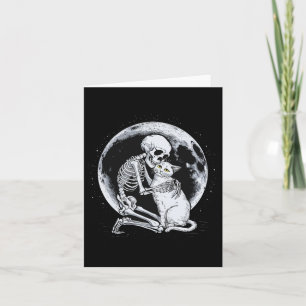 Skeleton Cat Skull Kitty Cute Goth Halloween Costu Card
