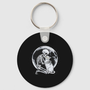 Skeleton Cat Skull Kitty Cute Goth Halloween Costu Key Ring